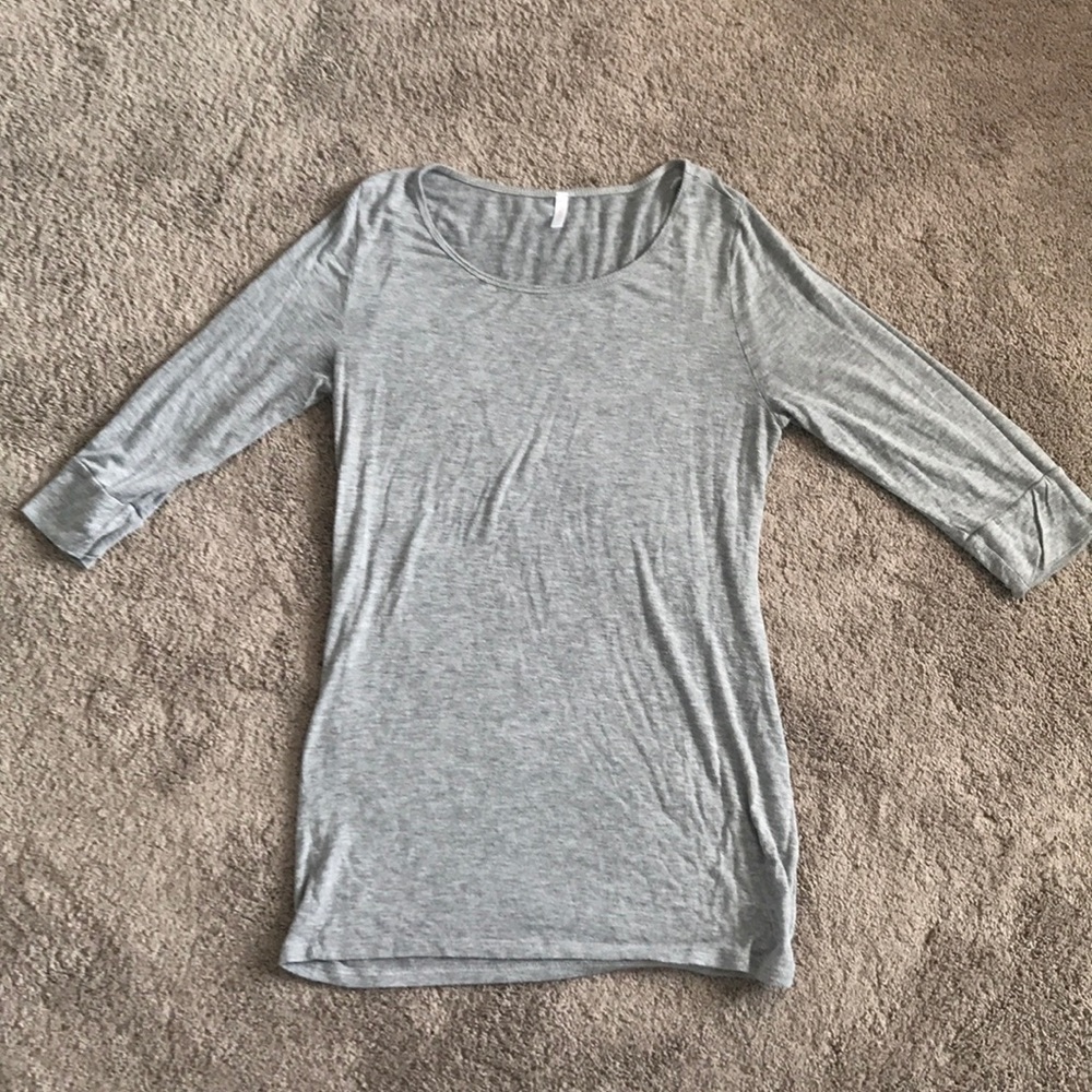 Pink blush grey Large tunic length maternity top
